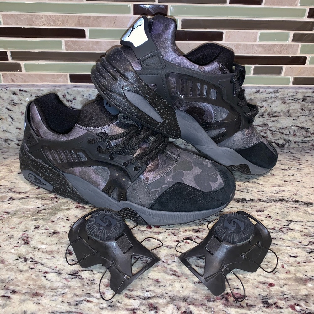 Custom Laced Puma X Bape Disc Blaze Black Camo